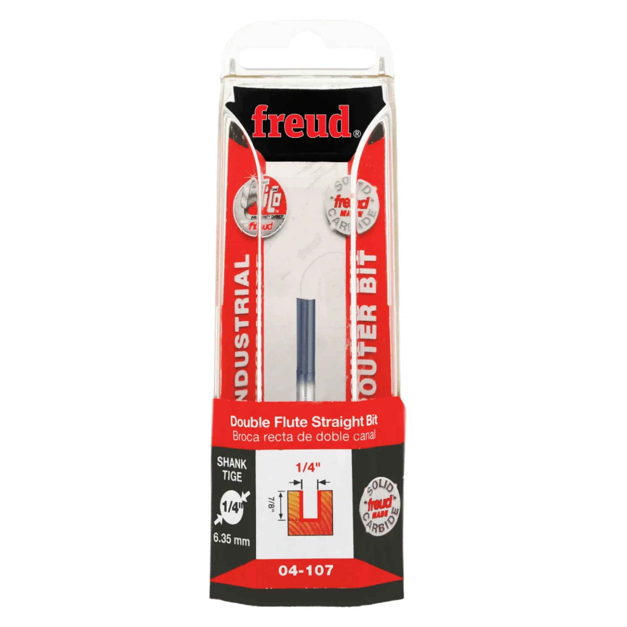 Freud, 04-107 1/4'' Double Flute Straight Router Bit 1/4'' Shank - Image 2