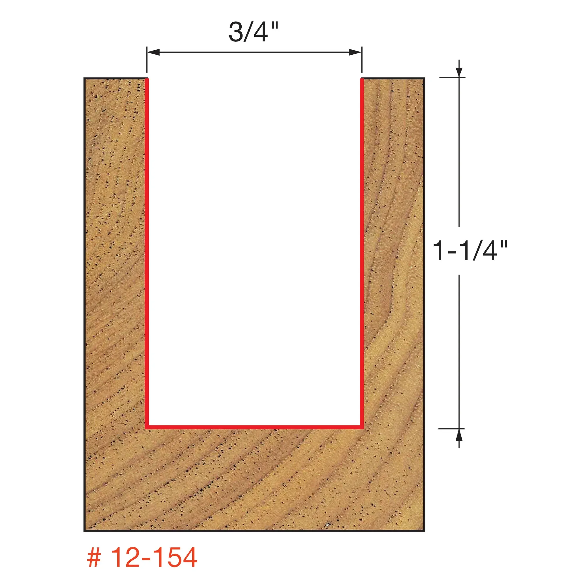 Freud, 12-154 3/4'' Double Flute Straight Router Bit 1/2'' Shank - Image 2