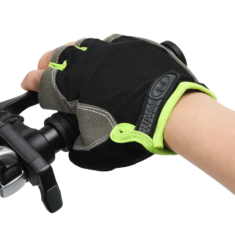 Black & Green Cycling Gloves - Image 5