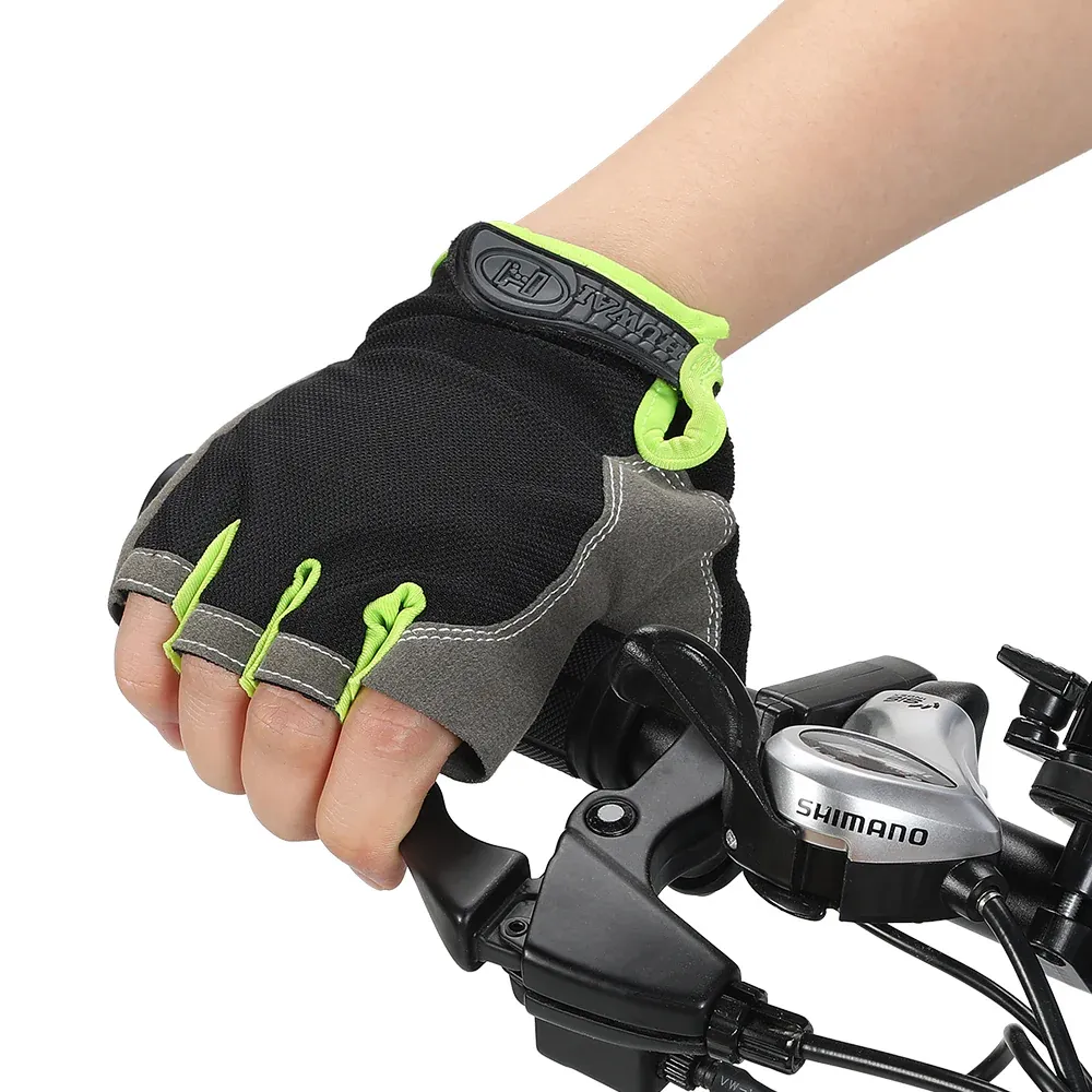 Black & Green Cycling Gloves - Image 4
